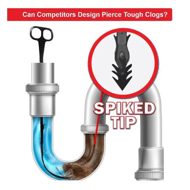 Alt view image 4 of 7 - Dr. Rooter 20" Drain Snake with 46 Trap Spikes, Non-Toxic & Reusable, 2 Pack