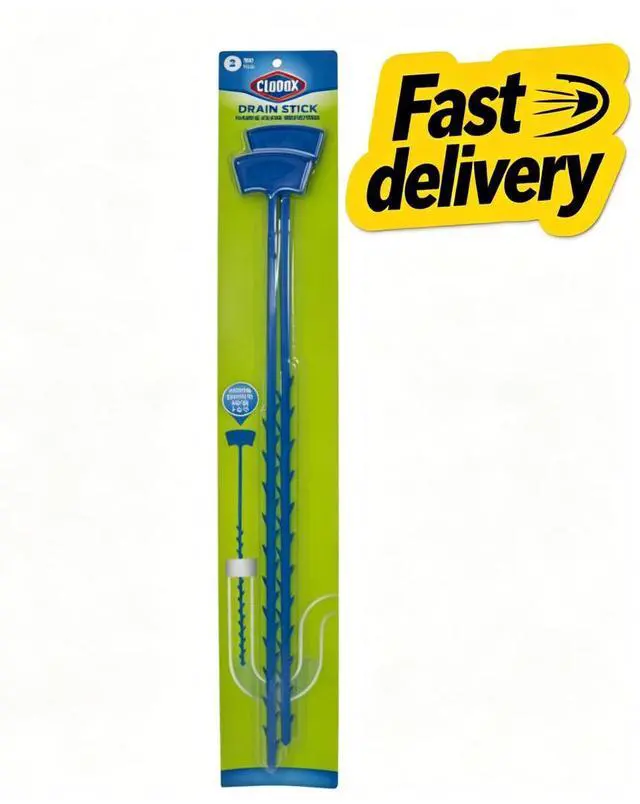 Main image of Clorox Drain Cleaner Sticks for Hair and Drain Clogs, 20-Inch, Blue, Pack of 2