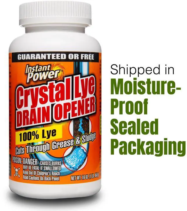 Alt view image 6 of 7 - Instant Power Crystal Lye Drain Opener, 1 Count, 16 oz