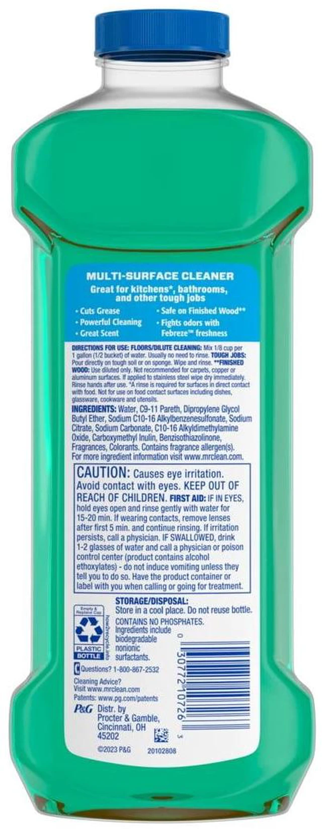 Alt view image 7 of 7 - Mr. Clean 2X Concentrated Multi Surface Cleaner with Febreze Meadows & Rain Scent, 23 fl oz