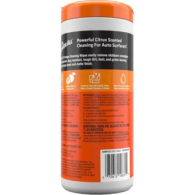 Alt view image 5 of 7 - Armor All Interior Car Cleaning Wipes in Orange Scent, 25 Count