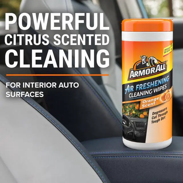 Alt view image 2 of 7 - Armor All Interior Car Cleaning Wipes in Orange Scent, 25 Count