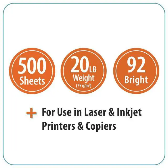 Alt view image 3 of 6 - Pen + Gear Copy Paper, 8.5" x 11", 92 Bright, White, 20 lb., 1 Ream (500 Sheets)