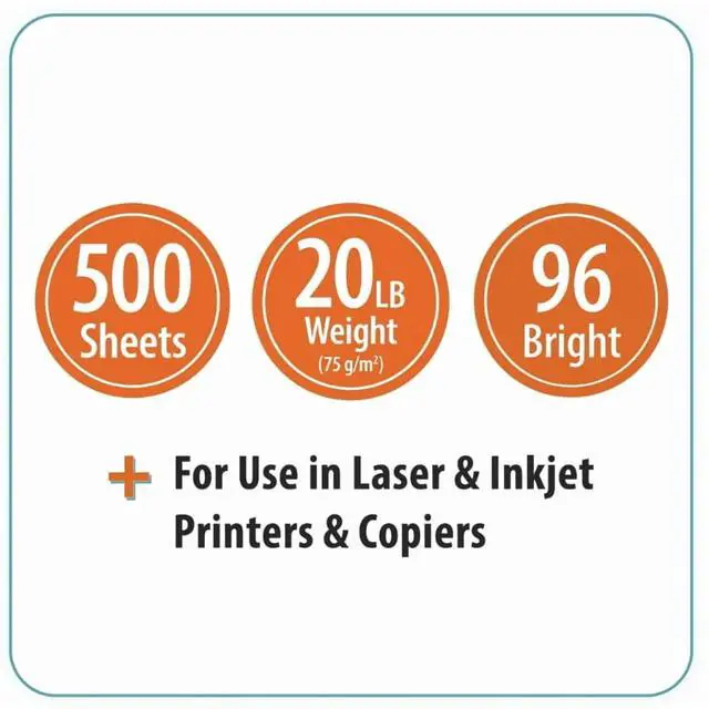 Alt view image 5 of 5 - Pen+Gear Multipurpose Bright Paper, 8.5" x 11", 96 Bright, White, 20 lb., 1 Ream (500 Sheets)