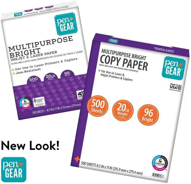 Alt view image 2 of 5 - Pen+Gear Multipurpose Bright Paper, 8.5" x 11", 96 Bright, White, 20 lb., 1 Ream (500 Sheets)