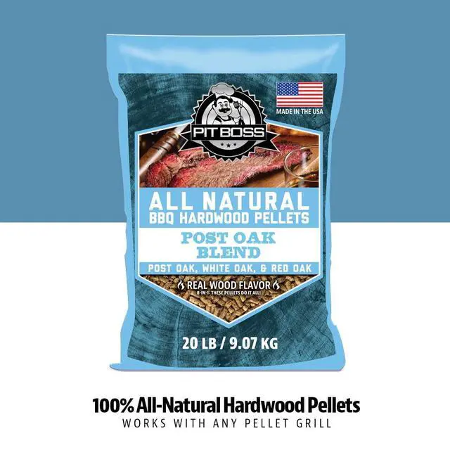 Alt view image 4 of 5 - Pit Boss100% All Natural Hardwood Post Oak Blend BBQ Grilling Pellets, 20 Pound Bag