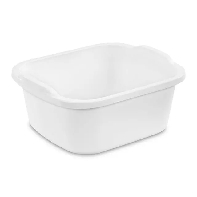 Alt view image 2 of 7 - (2 pack) Sterilite 12 Qt. Dishpan, Multi-Purpose Plastic Wash Tub, Kitchen, Sink, White