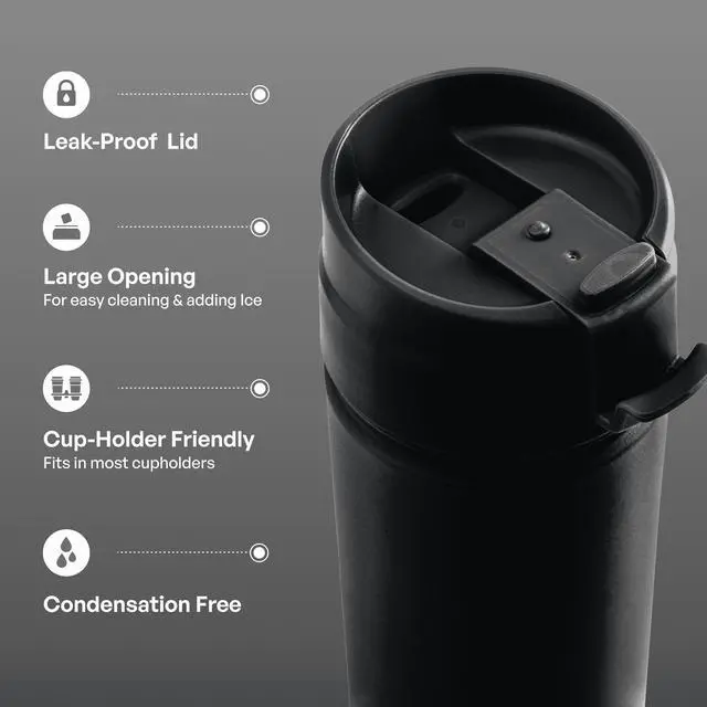 Alt view image 3 of 6 - TAL 18oz Stainless Steel Ranger Coffee Travel Mug, Black