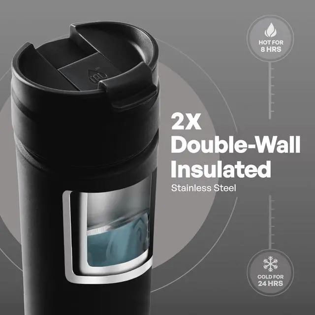 Alt view image 6 of 6 - TAL 18oz Stainless Steel Ranger Coffee Travel Mug, Black