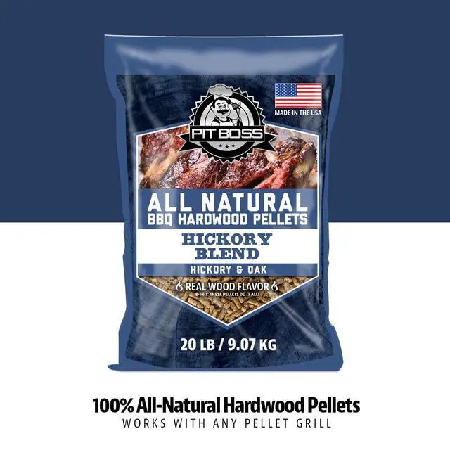 Alt view image 5 of 7 - Pit Boss 100% All-Natural Hardwood Hickory Blend BBQ Grilling Pellets, 20 Pound Bag