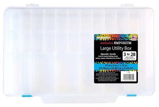 Alt view image 5 of 5 - The Beadery - 3-28 Comp Large Utility Box - Clear Plastic - 2186