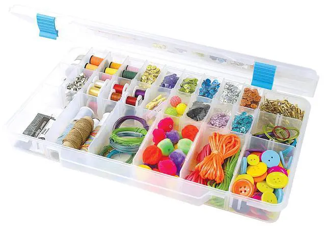 Alt view image 3 of 5 - The Beadery - 3-28 Comp Large Utility Box - Clear Plastic - 2186