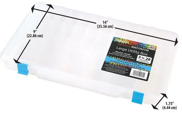 Alt view image 4 of 5 - The Beadery - 3-28 Comp Large Utility Box - Clear Plastic - 2186