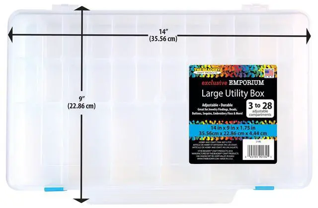 Alt view image 2 of 5 - The Beadery - 3-28 Comp Large Utility Box - Clear Plastic - 2186
