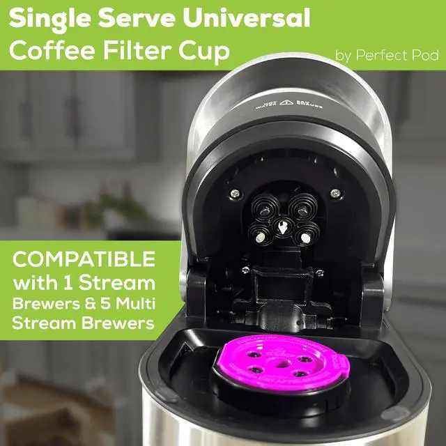 Alt view image 5 of 5 - Perfect Pod Single Serve Universal Reusable Coffee Filter Cup, Multistream Technology