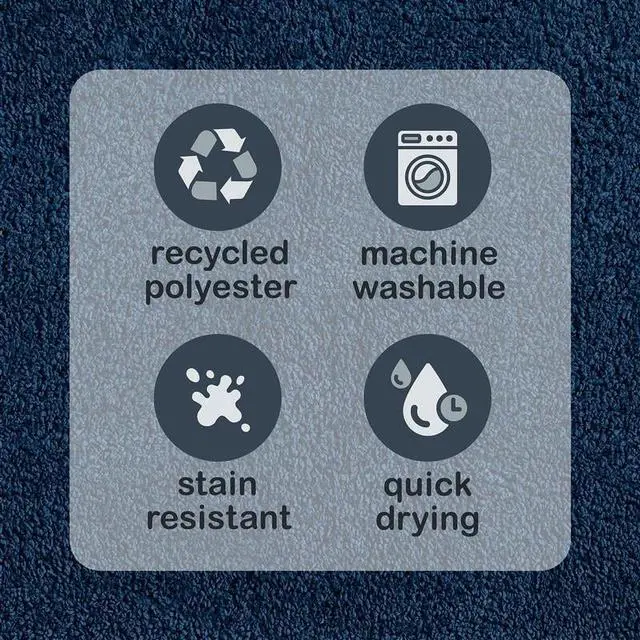 Alt view image 4 of 6 - Mainstays Basic Polyester Toilet Lid Cover, Navy, 19" x 22"