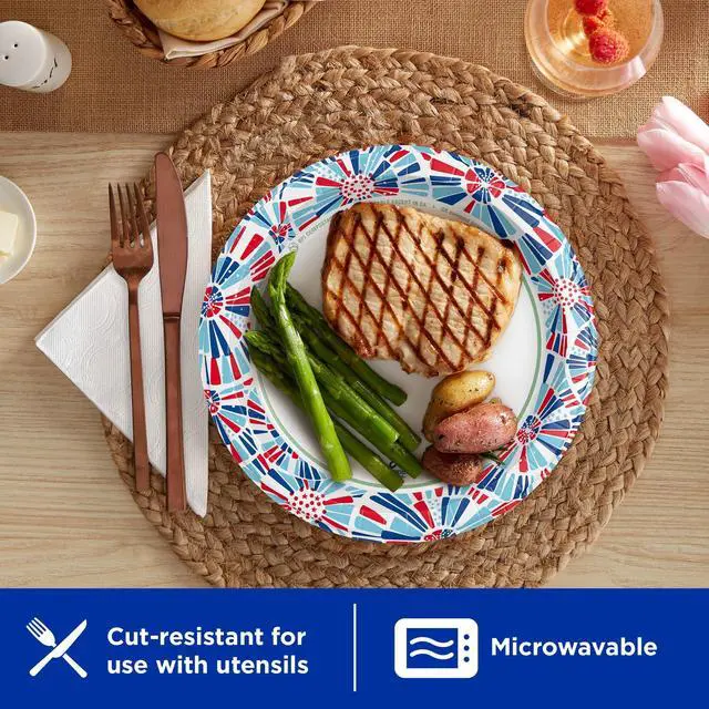 Alt view image 5 of 7 - Dixie Ultra Summer Design Disposable Paper Plates, 10", Multi-Color, 20 Count