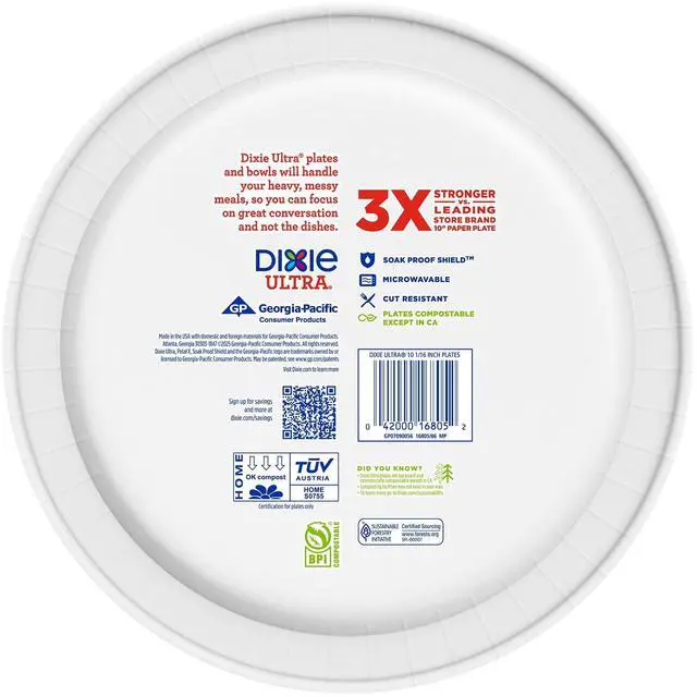 Alt view image 2 of 7 - Dixie Ultra Summer Design Disposable Paper Plates, 10", Multi-Color, 20 Count