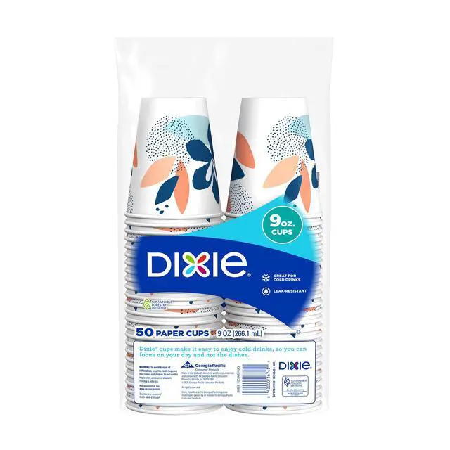 Alt view image 2 of 7 - Dixie Disposable Paper Cups, 9 oz, Multi-Color, 50 count