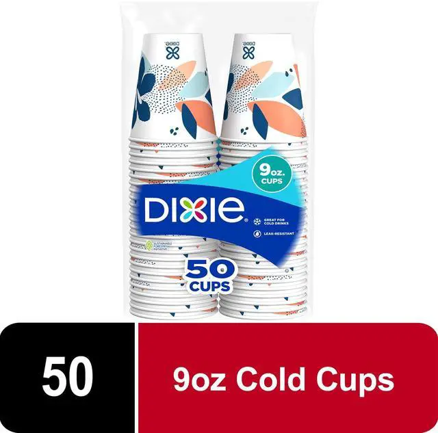 Main image of Dixie Disposable Paper Cups, 9 oz, Multi-Color, 50 count