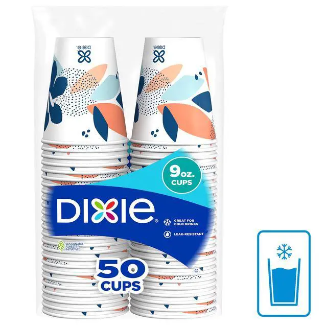 Alt view image 7 of 7 - Dixie Disposable Paper Cups, 9 oz, Multi-Color, 50 count