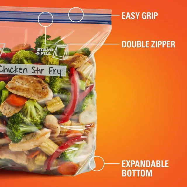 Alt view image 6 of 6 - Hefty Press to Close Gallon Freezer Bags, 40 Count