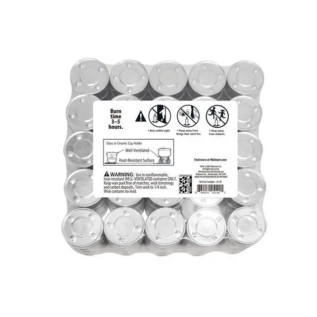 Alt view image 3 of 4 - Mainstays White Unscented Indoor/Outdoor Tealight Candles, 100 Count