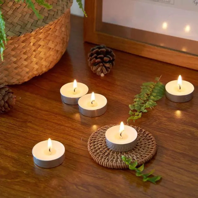 Alt view image 4 of 4 - Mainstays White Unscented Indoor/Outdoor Tealight Candles, 100 Count