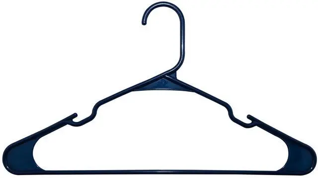Main image of Mainstays Plastic Notched Adult Hangers for Any Clothing Type, Blue Sapphire 50 Count
