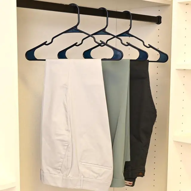 Alt view image 4 of 7 - Mainstays Plastic Notched Adult Hangers for Any Clothing Type, Blue Sapphire 50 Count