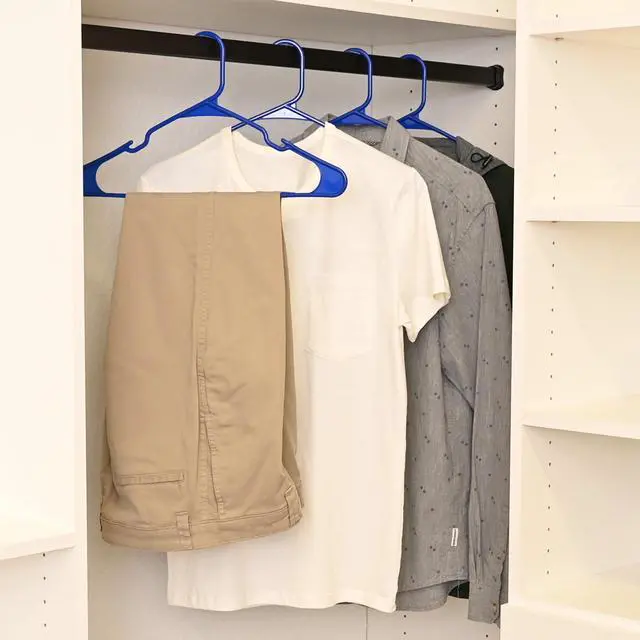 Alt view image 3 of 7 - Mainstays Plastic Notched Adult Hangers for Any Clothing Type, Royal Spice 50 Count