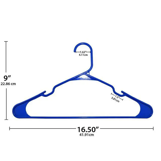 Alt view image 6 of 7 - Mainstays Plastic Notched Adult Hangers for Any Clothing Type, Royal Spice 50 Count