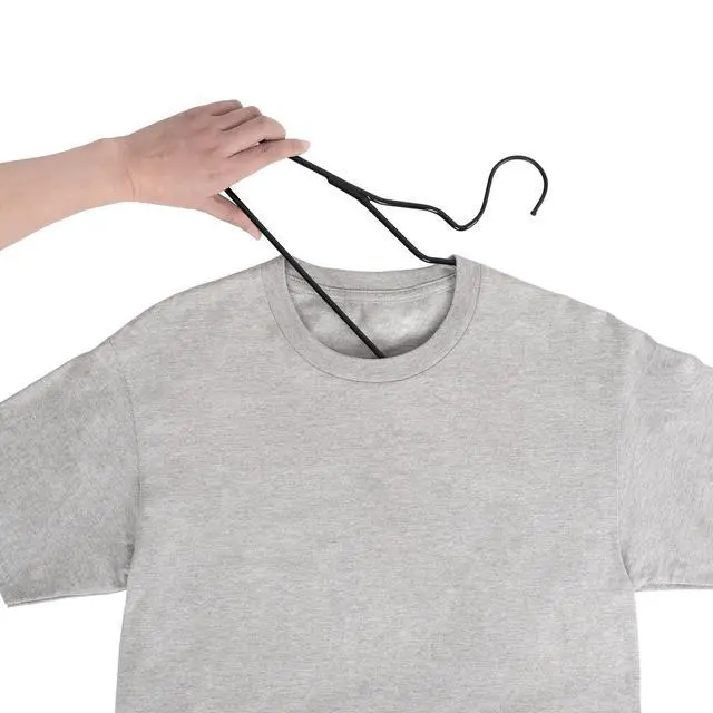 Alt view image 6 of 7 - Better Homes & Gardens Black Non-Slip Adult Hangers with Chrome Hook, 10 Pack