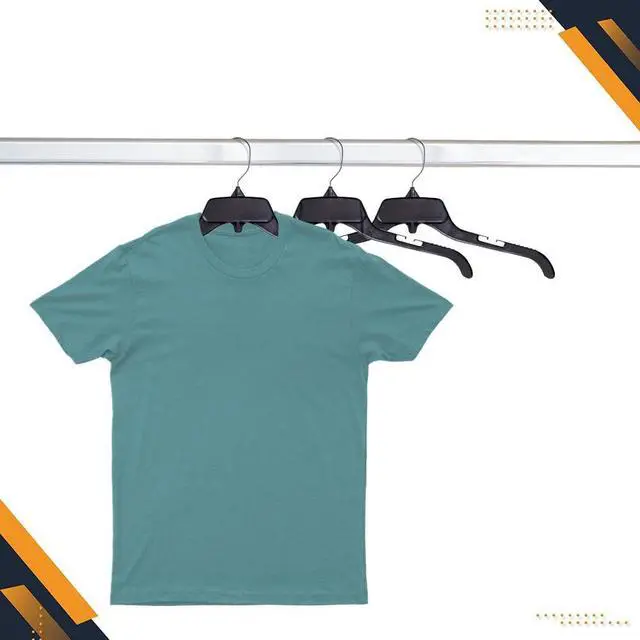Alt view image 6 of 7 - Hanger Central 25 Pack 17 Inch Plastic Clothing Hangers with Metal Swivel Hooks, Black