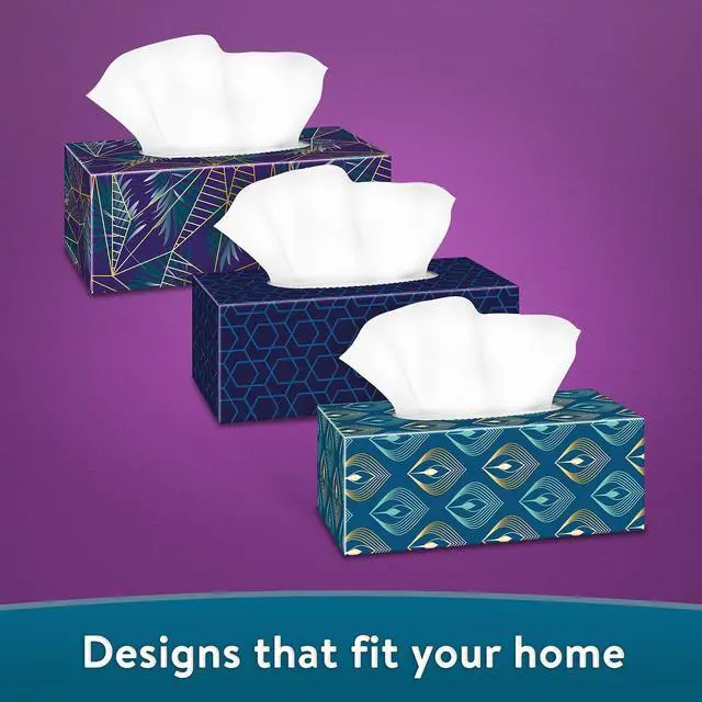 Alt view image 2 of 5 - Great Value Ultra Soft Facial Tissues, 4 Flat Cartons, 120 Tissues per Carton, 3-Ply, Compare to Kleenex®