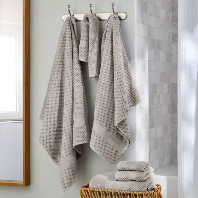 Alt view image 5 of 5 - Better Homes & Gardens Signature Soft Cotton Popcorn Textured Hand Towel, Soft Silver
