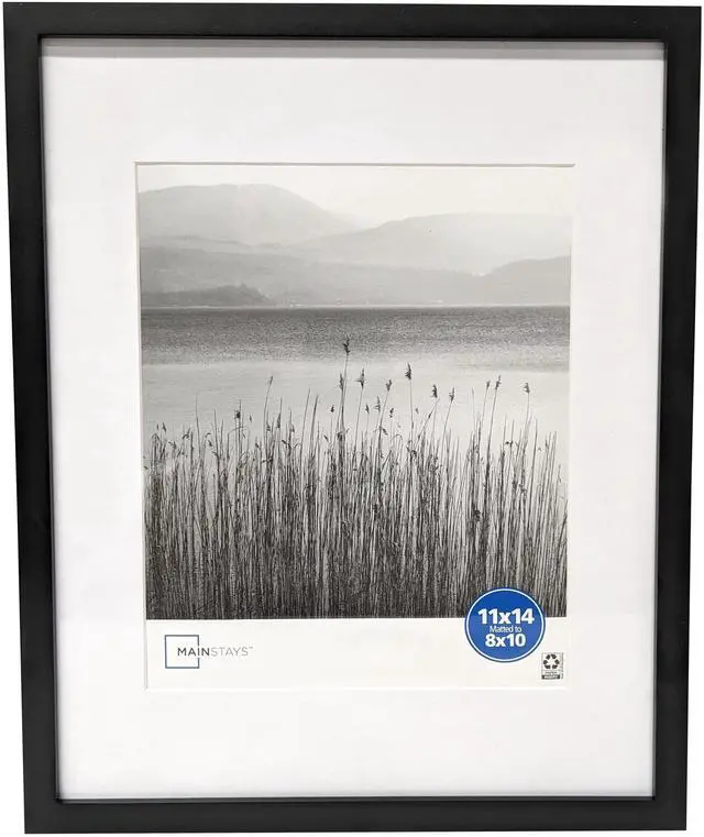 Main image of Mainstays 11 x 14 Black Gallery Picture Frame, Matted to 8 x 10