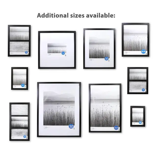 Alt view image 4 of 6 - Mainstays 11 x 14 Black Gallery Picture Frame, Matted to 8 x 10
