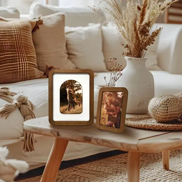 Alt view image 2 of 7 - Mainstays 4 x 6 Picture Frame, Walnut Wood Finish, Rounded Corners, Tabletop Photo Frame