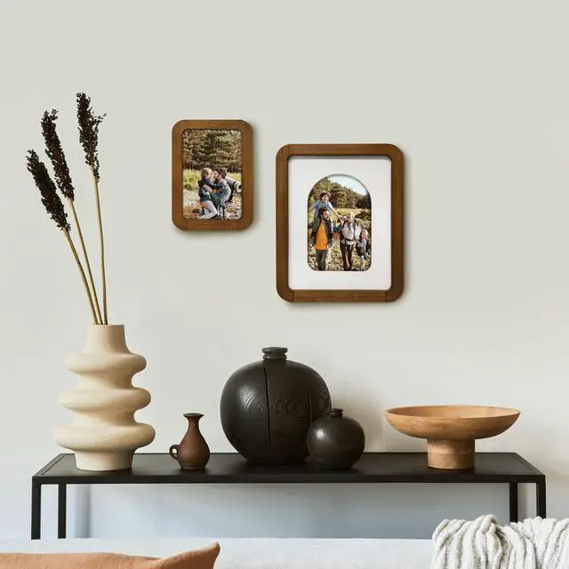 Alt view image 6 of 7 - Mainstays 4 x 6 Picture Frame, Walnut Wood Finish, Rounded Corners, Tabletop Photo Frame