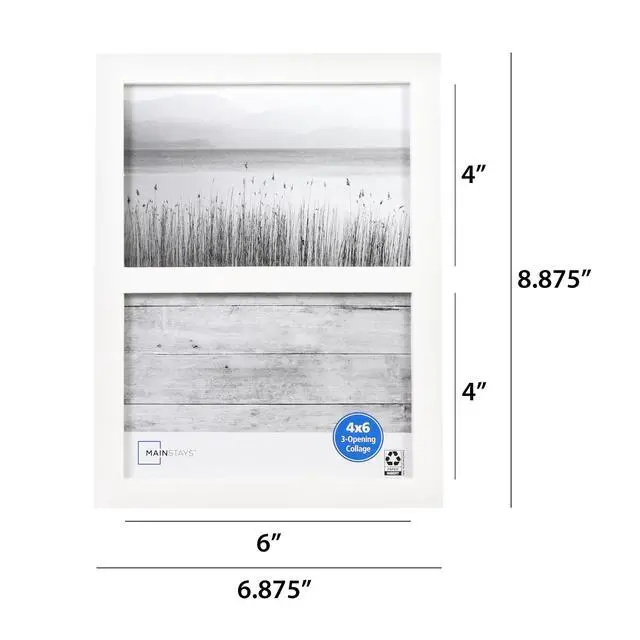 Alt view image 6 of 6 - Mainstays Linear Picture Frame, Holds Two 4 x 6 Photos, White