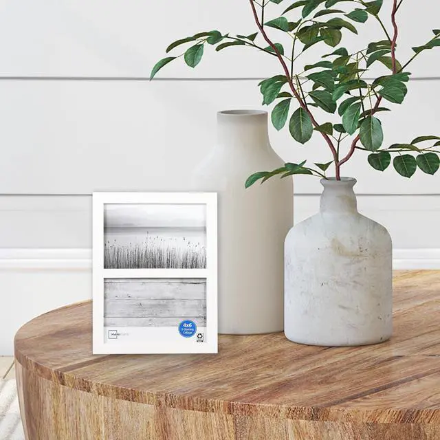 Alt view image 4 of 6 - Mainstays Linear Picture Frame, Holds Two 4 x 6 Photos, White