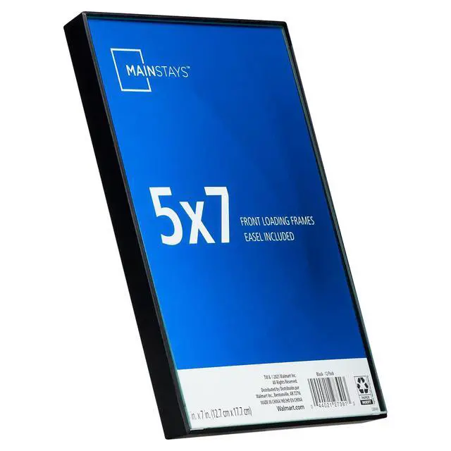 Alt view image 3 of 6 - (4 pack) Mainstays 5x7 Picture Frame Black Front Loading Wall or Tabletop Photo Frame