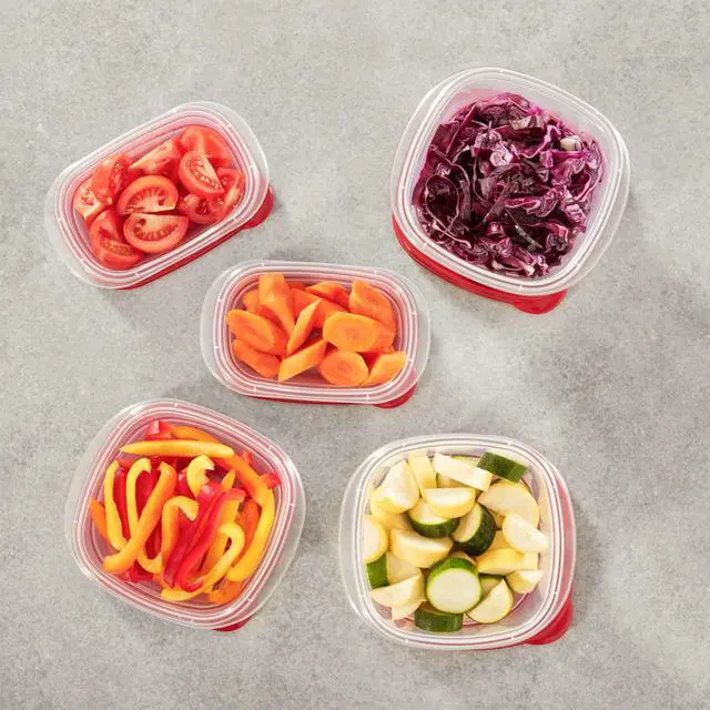 Alt view image 3 of 6 - Rubbermaid TakeAlongs Food Storage Containers, 10 Piece Set, Red