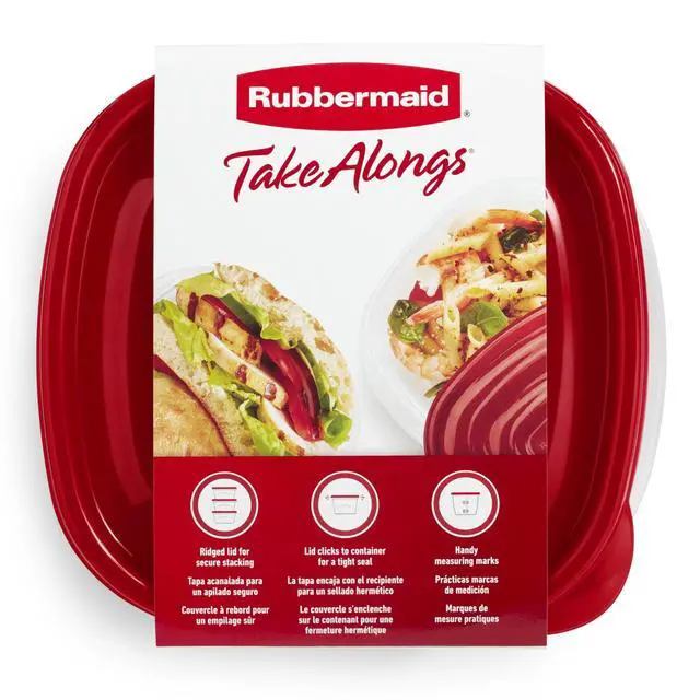 Alt view image 6 of 6 - Rubbermaid TakeAlongs Food Storage Containers, 10 Piece Set, Red