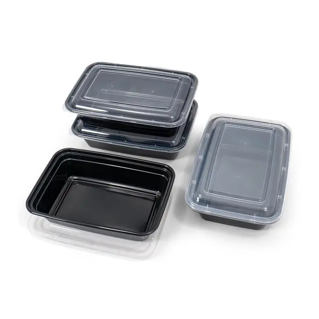 Alt view image 3 of 7 - Mainstays 10-Piece Single-Compartment Meal Prep Set, 5 Containers + 5 Lids, BPA-Free, Leak-Resistant