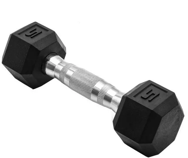 Main image of CAP Barbell, 5lb Rubber Hex Dumbbell, Single