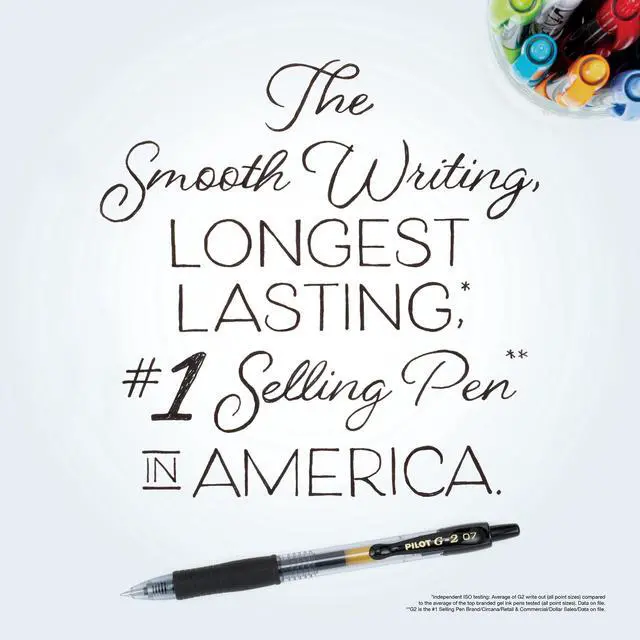 Alt view image 3 of 6 - Pilot G2 Retractable Gel Ink Pens, Fine Point, 0.7mm. Black Ink, 5 Pack