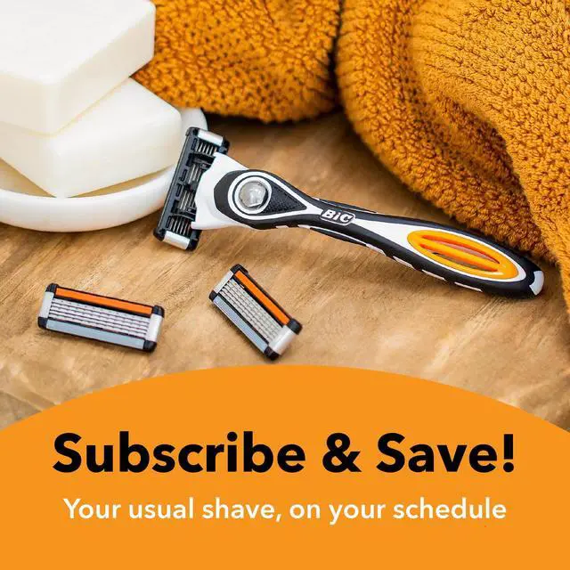 Alt view image 3 of 5 - BIC Flex 5 Refillable Mens 5-Blade Razors with 1 Handle, 3 Cartridges, Dorm Essentials