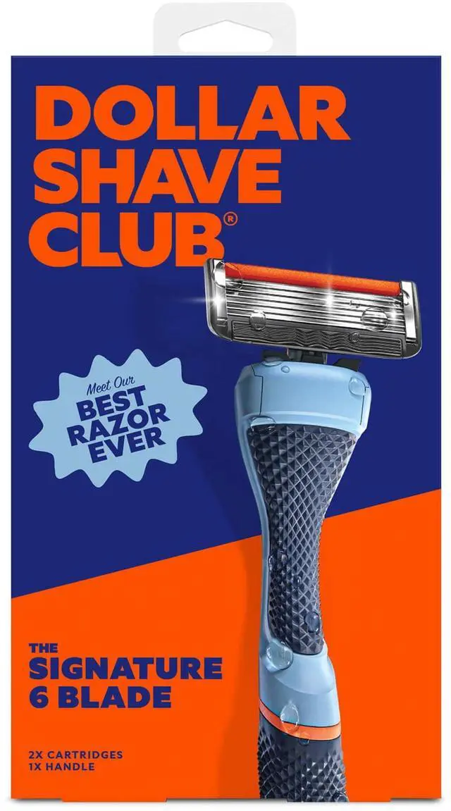 Main image of Dollar Shave Club Men's 6-Blade Razor Starter Set with 1 Handle and 2x 6-Blade Manual Razor Refills